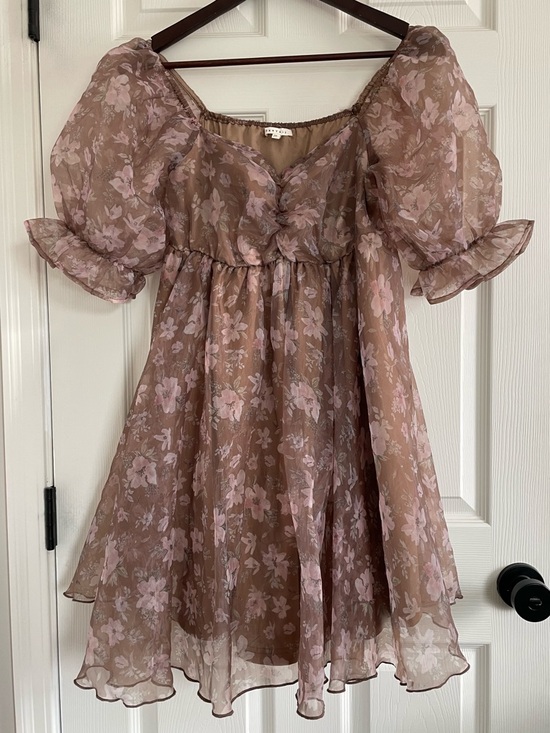Baevely Dresses & Skirts - Floral Puff Sleeve Mini Dress Women’s Medium Cottagecore Prairie Wedding Guest